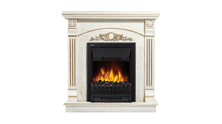 Портал Firelight Barocco Classic шпон белый дуб с золотой патиной