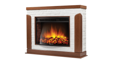 Портал Firelight Prestigio 30 камень белый, шпон дуб