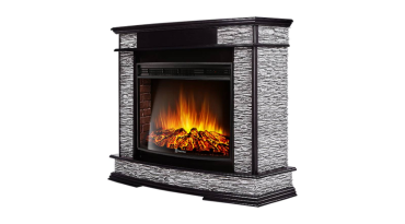 Портал Firelight Scala 30 камень сланец скалистый серый, шпон венге