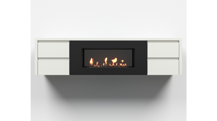 Тумба с биокамином Firelight BFP/P-1700 lux белая