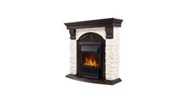 Портал Firelight Torre Classic камень белый, шпон венге