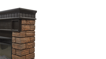 Портал Firelight Bricks Wood 25 камень коричневый, шпон темный дуб