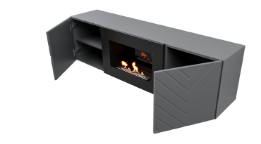 Тумба с биокамином Firelight BFP/P-1400V графит