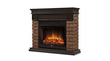 Портал Firelight Bricks Wood 25 камень коричневый, шпон темный дуб