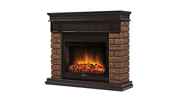 Портал Firelight Bricks Wood 25 камень темный, шпон венге