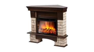 Портал Firelight Forte Wood 25U (угловой) камень коричневый, шпон темный дуб